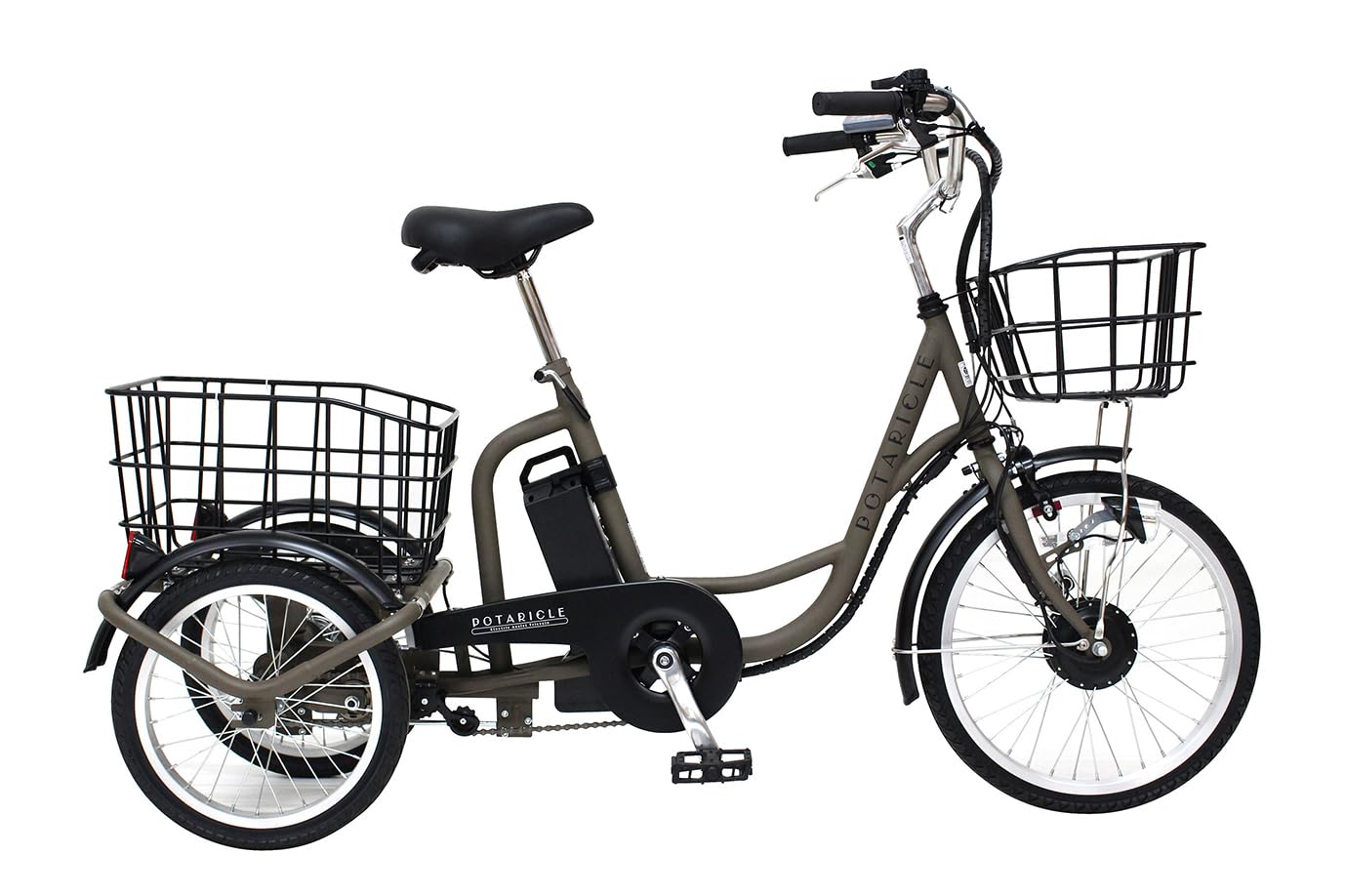 Amazon | ポタリクル ノーパンク電動アシスト三輪自転車 POT-20EBN 20